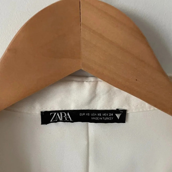 Zara Stretch Linen Blend Shirt Mini Dress Ecru White Blogger Fav Size Small - Picture 9 of 11